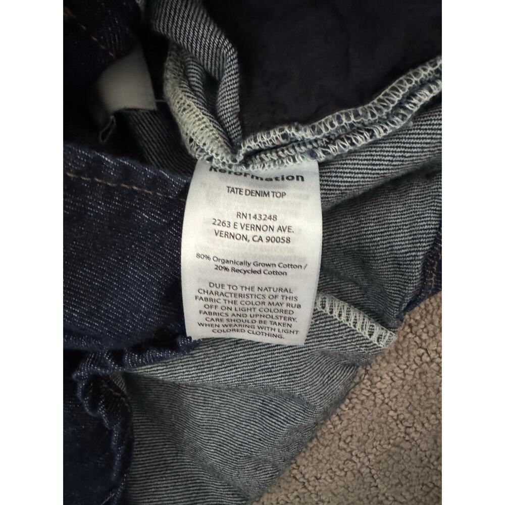 NWOT Reformation Tate Denim Top in Blue SZ 10 - Picture 7 of 7